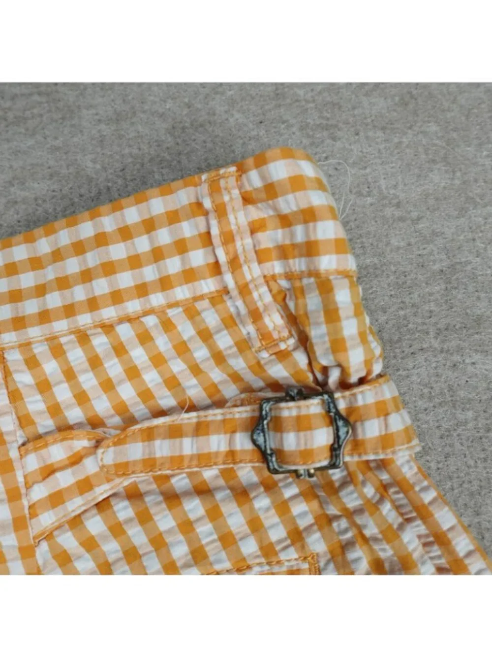 Robert Graham Mens Shorts 40 Orange Plaid Forgione Seersucker Side Adjusters NEW
